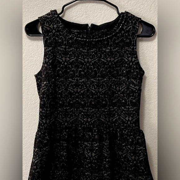 Talbots Wool Blend Black Silver Thread Sparkle Jeweled Detail Peplum Blouse! - Picture 4 of 12